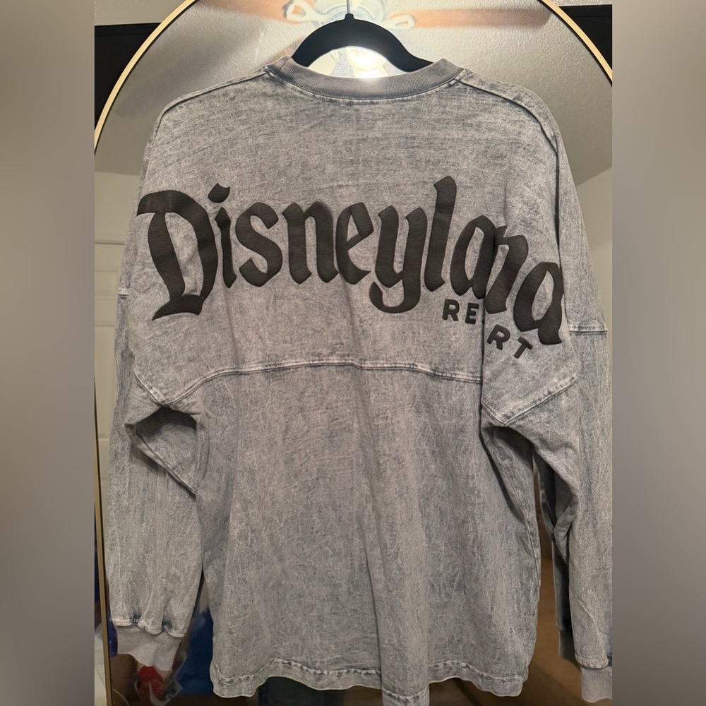 Disneyland Spirit jersey Gray Distressed Sweatshirt with Black Logo - Picture 2 of 2